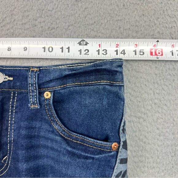 Levis 502 Jeans Womens 16 Regular Blue Tapered Leg Stipe Logo Denim Prep 28x29* - Picture 9 of 16